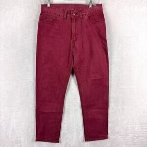 Campbells of Beauly Pants Mens 32x28 Red Straight Leg Preppy Heritage England